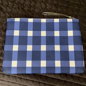 Banana Republic blue & white checkered clutch!